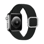 조절 가능한 나일론 꼬임 탄성 다이아몬드 버클 교체 스트랩 시계줄, Apple Watch 시리즈 7 & 6 & SE & 5 & 4 40mm/3 & 2 & 1 38mm, 7 & 6 & SE & 5 & 4 44mm/3 & 2 & 1 42mm용