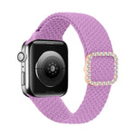 조절 가능한 나일론 꼬임 탄성 다이아몬드 버클 교체 스트랩 시계줄, Apple Watch 시리즈 7 & 6 & SE & 5 & 4 40mm/3 & 2 & 1 38mm, 7 & 6 & SE & 5 & 4 44mm/3 & 2 & 1 42mm용