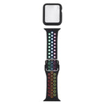 실리콘 교체 스트랩 시계줄 + 화면 보호기 포함 보호 케이스 세트, Apple Watch 시리즈 3 & 2 & 1 42mm용, Apple Watch 시리즈 6 / 5 / 4 / Watch SE 44mm용