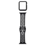 실리콘 교체 스트랩 시계줄 + 화면 보호기 포함 보호 케이스 세트, Apple Watch 시리즈 3 & 2 & 1 42mm용, Apple Watch 시리즈 6 / 5 / 4 / Watch SE 44mm용