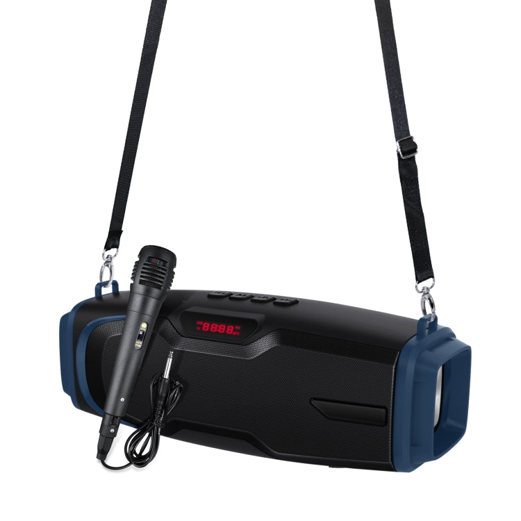 New Rixing NR-6012M 블루투스 5.0 휴대용 아웃도어 노래방 무선 블루투스 스피커 마이크 & 숄더 스트랩 포함, NR-6012M(블루), NR-6012M(그린), NR-6012M(블랙), NR-6012M(레드)
