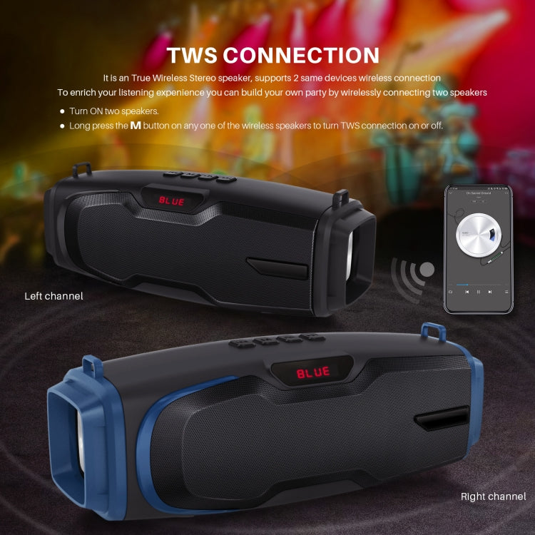 New Rixing NR-6012M Bluetooth 5.0 Portable Outdoor Karaoke Wireless Bluetooth Speaker with Microphone & Shoulder Strap, NR-6012M(Blue), NR-6012M(Green), NR-6012M(Black), NR-6012M(Red)