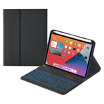 HK006D 정사각 키 분리형 블루투스 키보드 가죽 케이스 화이트 백라이트 및 홀더 포함, iPad mini 6용, HK006D
