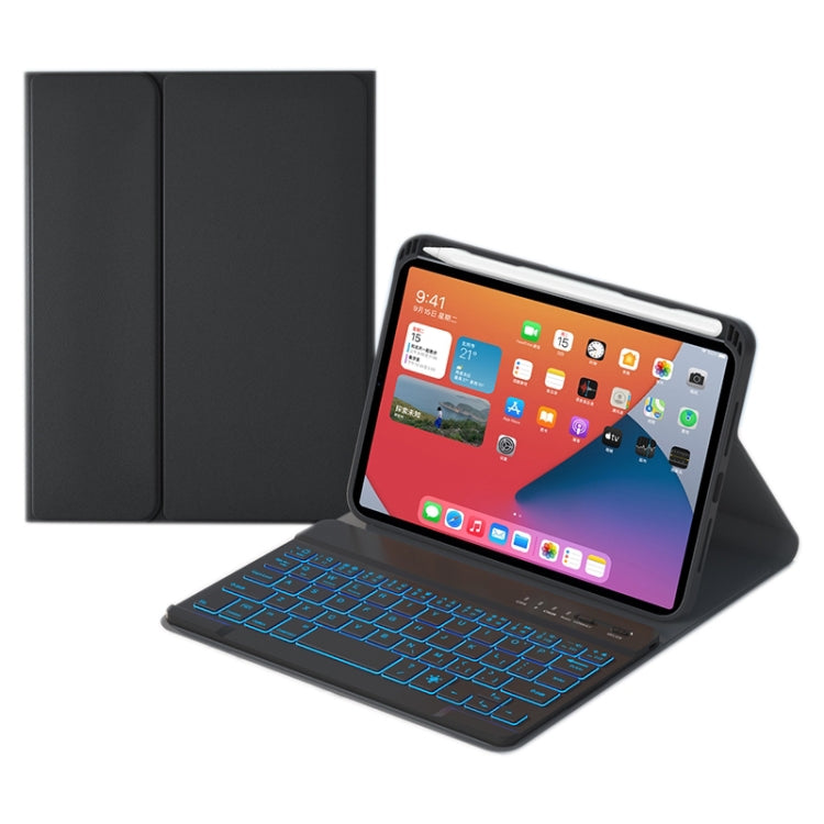 HK006D 정사각 키 분리형 블루투스 키보드 가죽 케이스 화이트 백라이트 및 홀더 포함, iPad mini 6용, HK006D