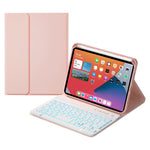 HK006D 정사각 키 분리형 블루투스 키보드 가죽 케이스 화이트 백라이트 및 홀더 포함, iPad mini 6용, HK006D