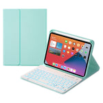 HK006D 정사각 키 분리형 블루투스 키보드 가죽 케이스 화이트 백라이트 및 홀더 포함, iPad mini 6용, HK006D