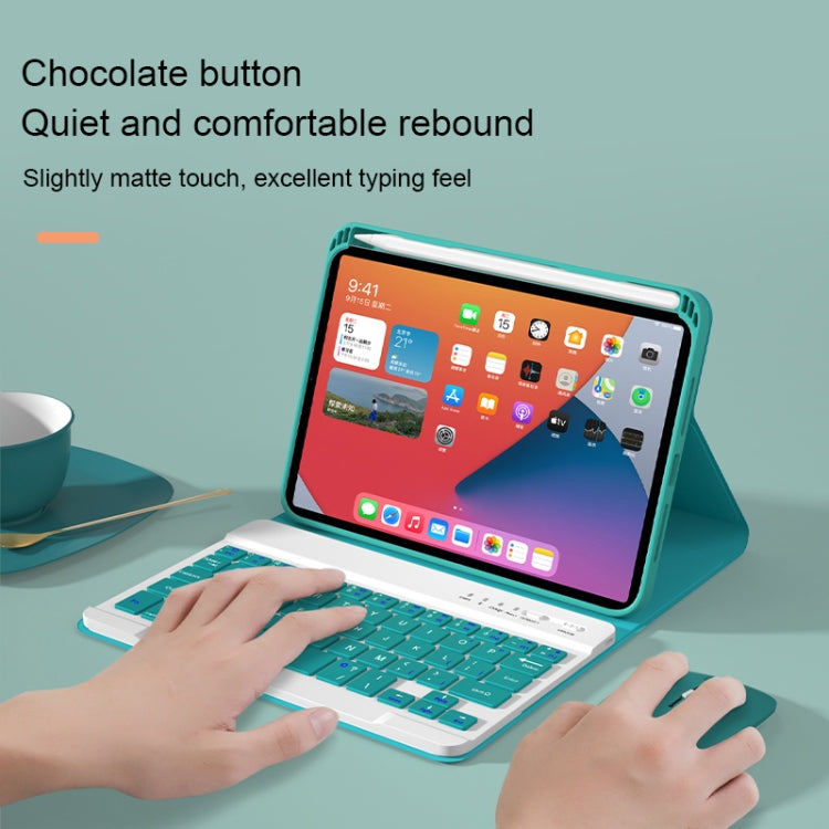 HK006D 정사각 키 분리형 블루투스 키보드 가죽 케이스 화이트 백라이트 및 홀더 포함, iPad mini 6용, HK006D