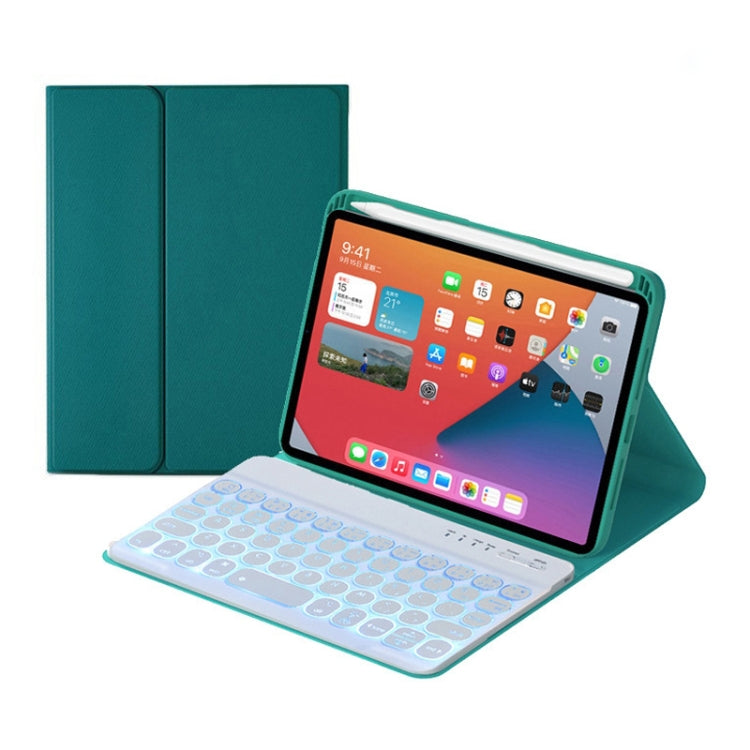 HY006D 원형 키 분리형 블루투스 키보드 가죽 케이스 컬러 백라이트 및 홀더 포함, iPad mini 6용, HY006D