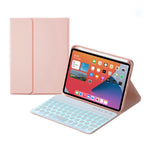 HY006D 원형 키 분리형 블루투스 키보드 가죽 케이스 컬러 백라이트 및 홀더 포함, iPad mini 6용, HY006D