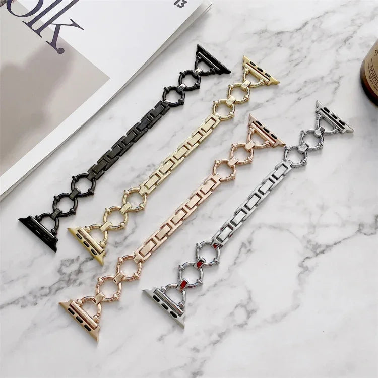 O자형 체인 메탈 교체 스트랩 시계줄, 애플 워치 시리즈 7 41mm/6&SE&5&4 40mm/3&2&1 38mm, 7 45mm/6&SE&5&4 44mm/3&2&1 42mm용