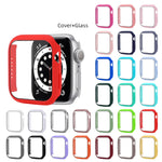 충격 방지 PC 보호 케이스 강화 유리 필름 포함, Apple Watch 시리즈 9 / 8 / 7 41mm용, Apple Watch 시리즈 9 / 8 / 7 45mm용, Apple Watch 시리즈 8 / 7 41mm용