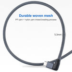 100W USB-C / 타입-C 엘보우 to USB-C / 타입-C 남성형 풀기능 데이터 케이블 E-마크 포함, 0.5m, 1m, 1.5m