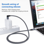 100W USB-C / 타입-C 엘보우 to USB-C / 타입-C 남성형 풀기능 데이터 케이블 E-마크 포함, 0.5m, 1m, 1.5m