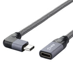 100W USB-C / 타입-C 엘보우 남성형 to USB-C / 타입-C 여성형 풀기능 데이터 연장 케이블, 0.2m, 0.5m, 1m, 1.5m