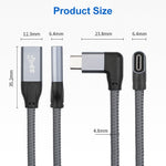 100W USB-C / 타입-C 엘보우 남성형 to USB-C / 타입-C 여성형 풀기능 데이터 연장 케이블, 0.2m, 0.5m, 1m, 1.5m