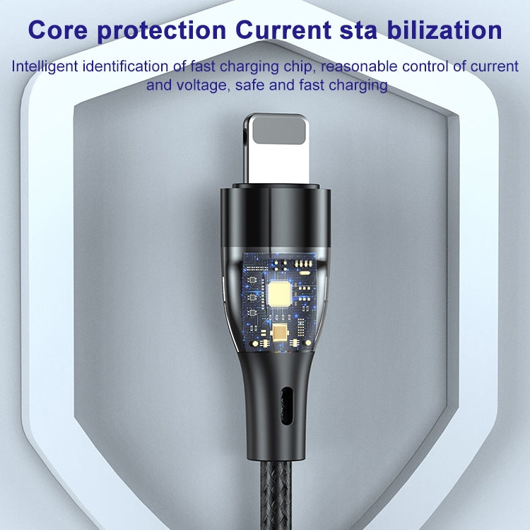 ADC-003 Type-C to 8 핀 PD 고속 충전 위브 데이터 케이블, 1m, 2m