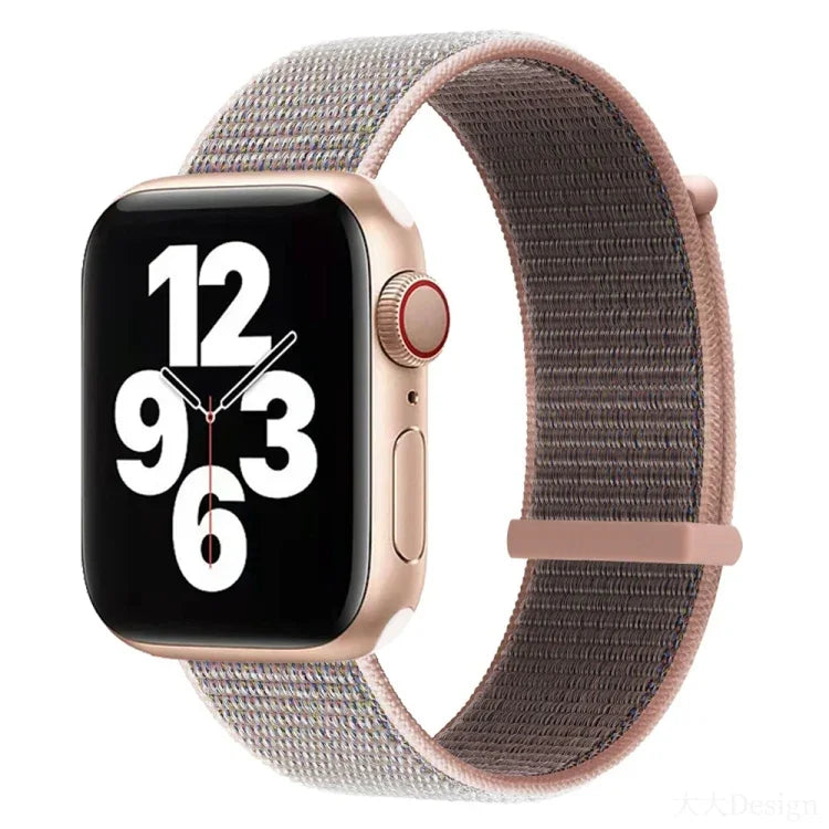 Hook and Loop Fastener Dual Section Replacement Watchband For Apple Watch Series, 7 41mm / 6&SE&5&4 40mm / 3&2&1 38mm, 7 45mm / 6&SE&5&4 44mm / 3&2&1 42mm