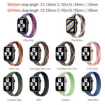 작은 손목용 단일 루프 나일론 브레이드 교체용 시계줄, 애플 워치 시리즈용, XS 130mm, XS 135mm, 7 41mm / 6&SE&5&4 40mm / 3&2&1 38mm