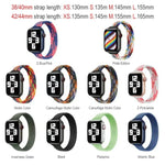 작은 손목용 단일 루프 나일론 브레이드 교체용 시계줄, 애플 워치 시리즈 7 41mm / 6&SE&5&4 40mm / 3&2&1 38mm용, S 135mm, M 145mm, L 155mm
