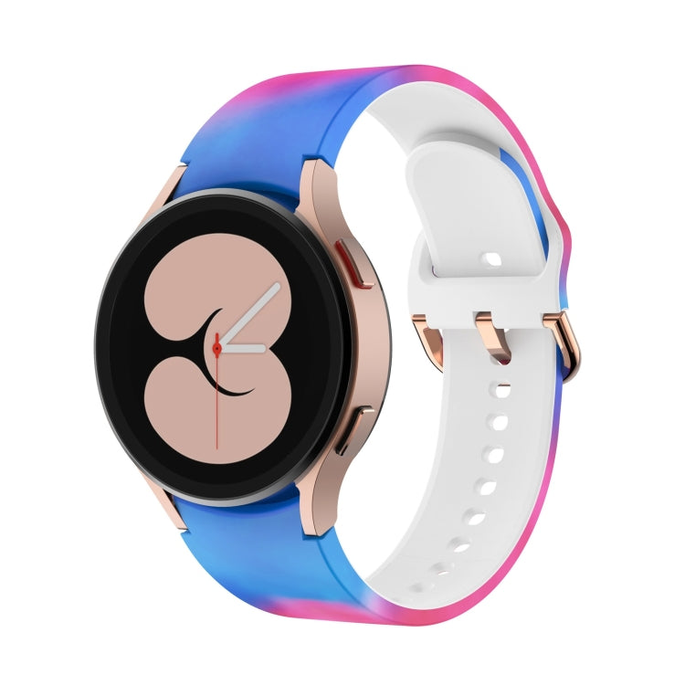 For Samsung Galaxy Watch4 / Watch4 Classic Silicone Printing Replacement Strap Watchband, Tie Dye, Rainbow, Color Skull, Grey Flowers, Sunflower, Cat Paw, Candy
