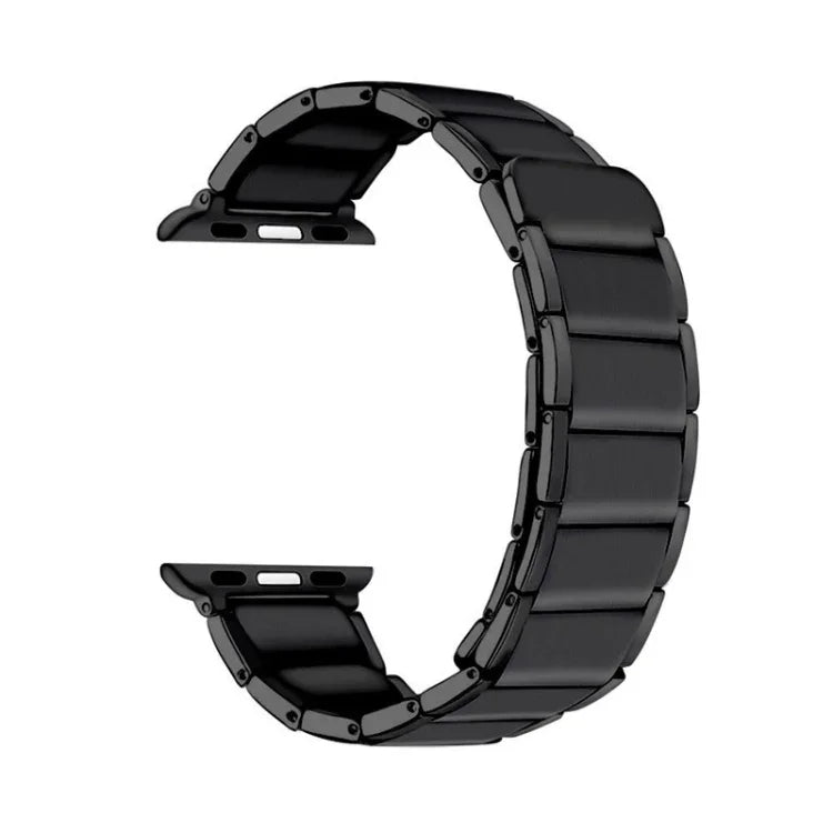 대나무 연결 자석 강철 교체 스트랩 시계줄, 애플 워치 시리즈 7 41mm / 6&SE&5&4 40mm / 3&2&1 38mm, 7 45mm / 6&SE&5&4 44mm / 3&2&1 42mm