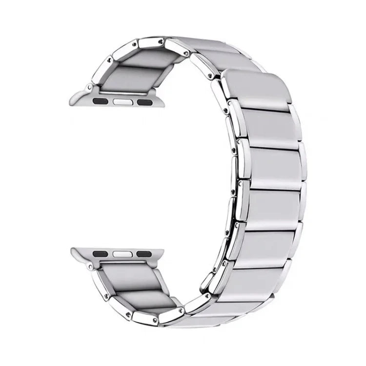 대나무 연결 자석 강철 교체 스트랩 시계줄, 애플 워치 시리즈 7 41mm / 6&SE&5&4 40mm / 3&2&1 38mm, 7 45mm / 6&SE&5&4 44mm / 3&2&1 42mm
