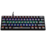HXSJ V900 61키 쿨 조명 효과 기계식 유선 키보드, 검정, 흰색