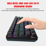 HXSJ V900 61키 쿨 조명 효과 기계식 유선 키보드, 검정, 흰색
