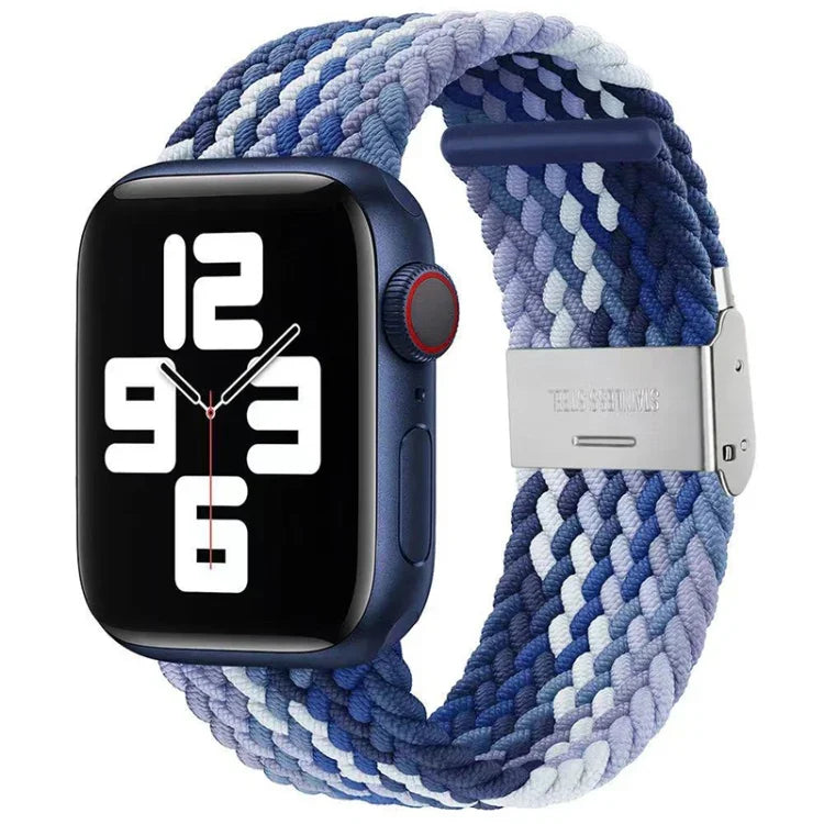 Nylon Braid One Buckle Replacement Watchband For Apple Watch Series, 7 41mm / 6&SE&5&4 40mm / 3&2&1 38mm
