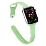 Slimming Silicone Replacement Watchband For Apple Watch Series, 7 45mm / 6&SE&5&4 44mm / 3&2&1 42mm
