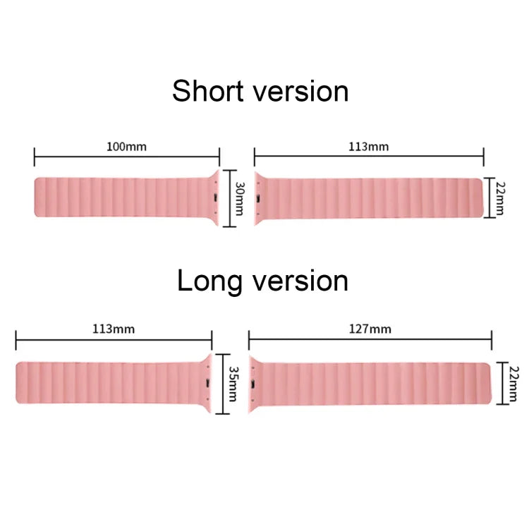 실리콘 자석 일체형 짧은 스트랩 시계줄, 애플 워치 시리즈 7 41mm / 6&SE&5&4 40mm / 3&2&1 38mm, 7 45mm / 6&SE&5&4 44mm / 3&2&1 42mm용