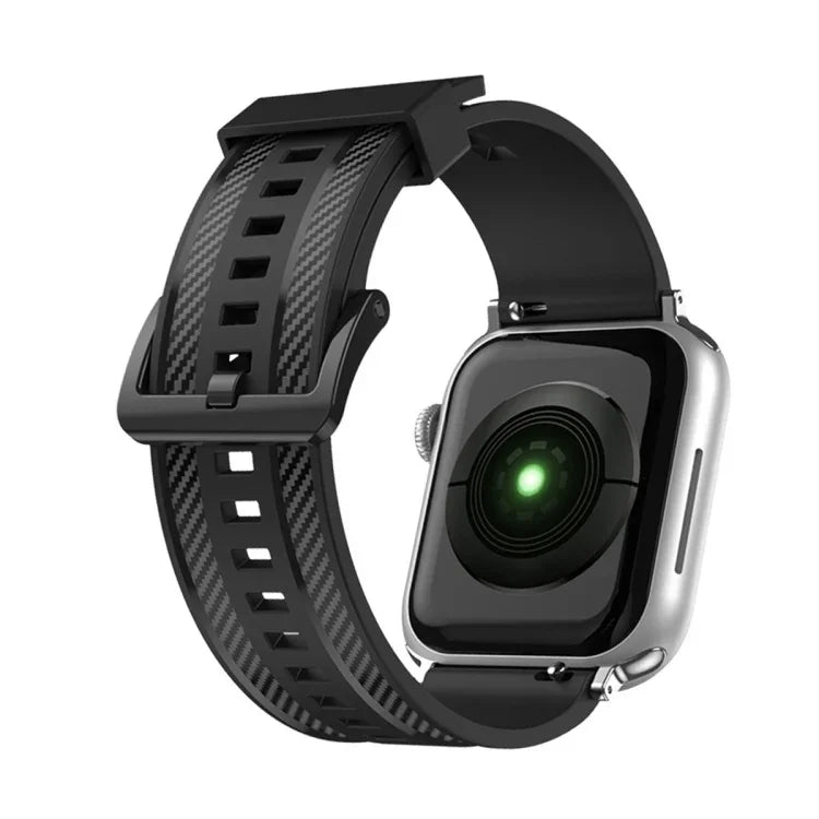 카본 파이버 텍스처 교체용 시계줄, 애플 워치 시리즈 7 41mm / 6&SE&5&4 40mm / 3&2&1 38mm, 7 45mm / 6&SE&5&4 44mm / 3&2&1 42mm용