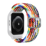 TPU Frame Buckle Braid Integrated Replacement Watchband For Apple Watch Series, 6 & SE & 5 & 4 40mm / 3 & 2 & 1 38mm, 6 & SE & 5 & 4 44mm / 3 & 2 & 1 42mm