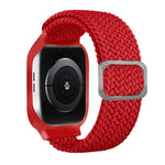 TPU Frame Buckle Braid Integrated Replacement Watchband For Apple Watch Series, 6 & SE & 5 & 4 40mm / 3 & 2 & 1 38mm, 6 & SE & 5 & 4 44mm / 3 & 2 & 1 42mm