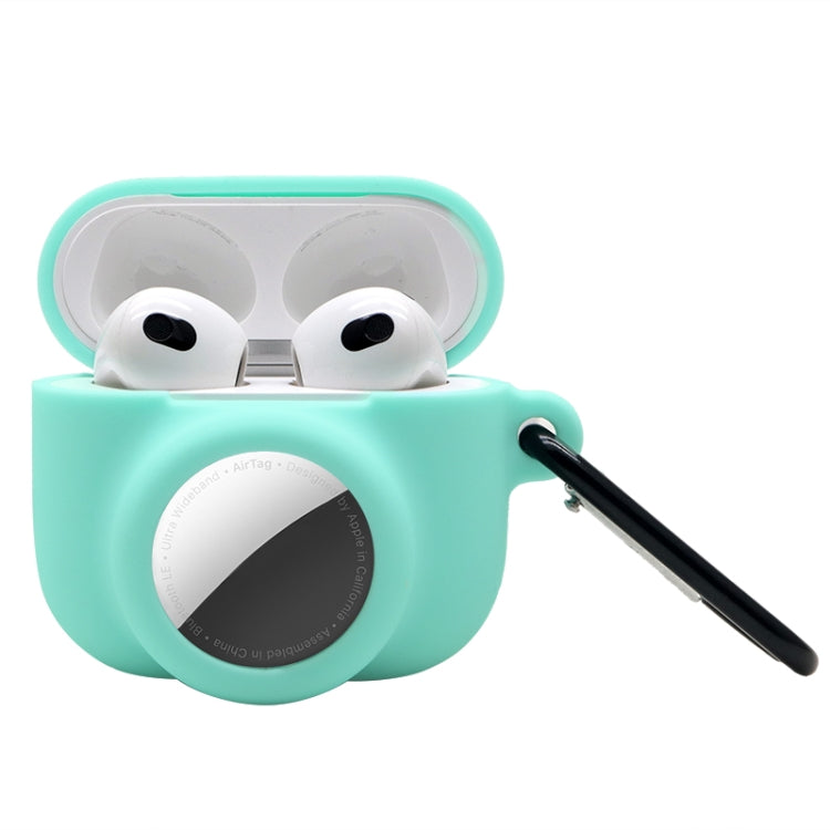 2 in 1 충격 방지 전체 커버 실리콘 보호 케이스 AirPods 3 / AirTag 2세대 / AirTag 1세대용, AirPods 3 / AirTag용