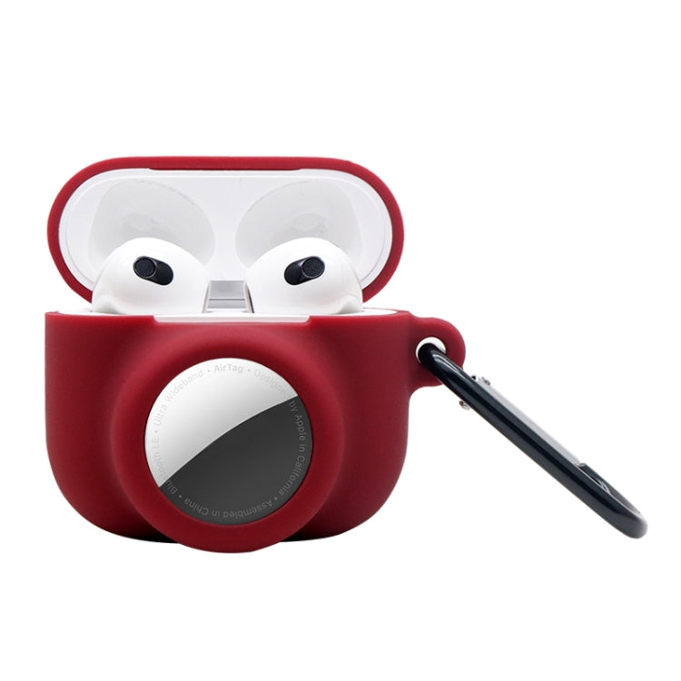 2 in 1 충격 방지 전체 커버 실리콘 보호 케이스 AirPods 3 / AirTag 2세대 / AirTag 1세대용, AirPods 3 / AirTag용
