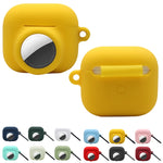 2 in 1 충격 방지 전체 커버 실리콘 보호 케이스 AirPods 3 / AirTag 2세대 / AirTag 1세대용, AirPods 3 / AirTag용