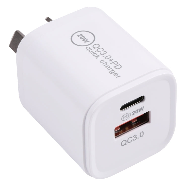 20WACB 20W QC3.0 + PD 고속 충전기, AU 플러그, EU 플러그, US 플러그
