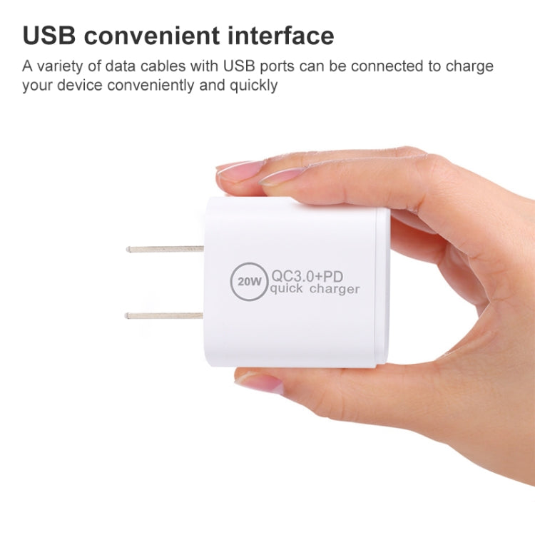 20WACB 20W QC3.0 + PD 고속 충전기, AU 플러그, EU 플러그, US 플러그