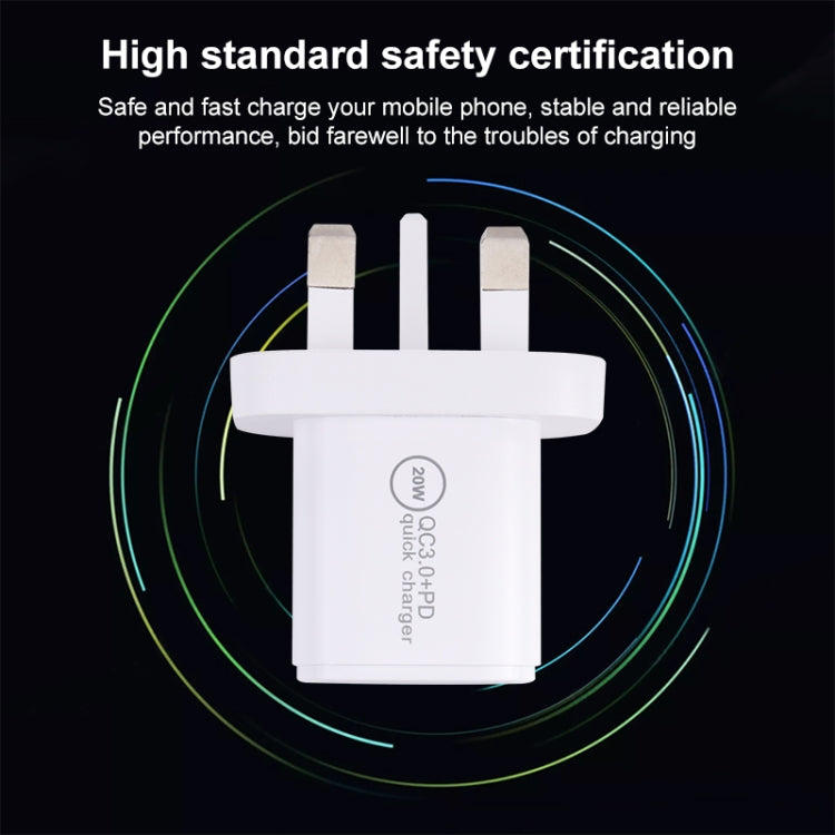 20WACB 20W QC3.0 + PD 고속 충전기, AU 플러그, EU 플러그, US 플러그