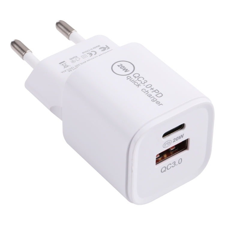 20WACB 20W QC3.0 + PD 고속 충전기, AU 플러그, EU 플러그, US 플러그