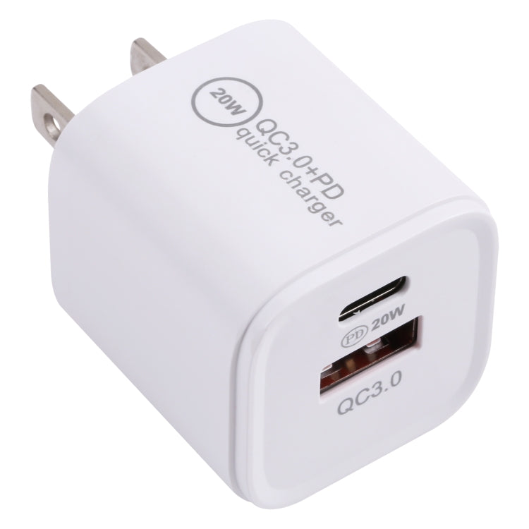 20WACB 20W QC3.0 + PD 고속 충전기, AU 플러그, EU 플러그, US 플러그