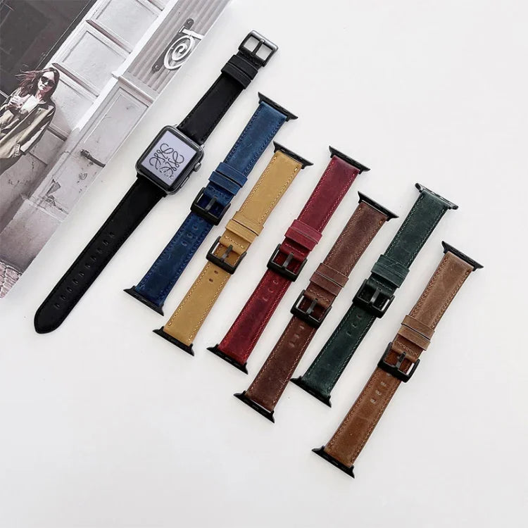 크레이지 호스 텍스처 매트 교체용 시계줄, 애플 워치 시리즈 7 45mm / 6&SE&5&4 44mm / 3&2&1 42mm, 7 41mm / 6&SE&5&4 40mm / 3&2&1 38mm용