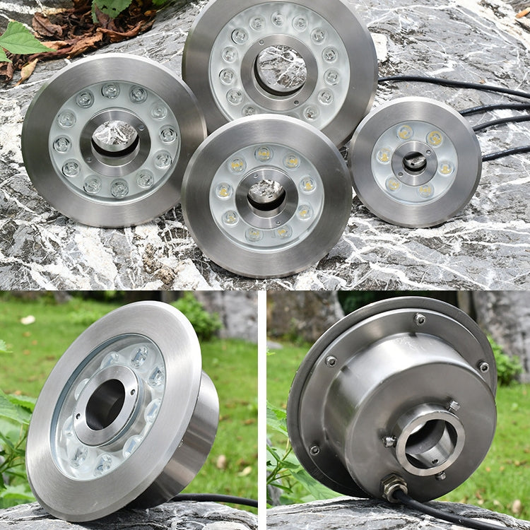 조경 링 LED 스테인리스 스틸 수중 분수 조명, 6W, 9W, 12W, 18W, 24W