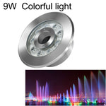 조경 컬러풀 색상 변환 링 LED 스테인리스 스틸 수중 분수 조명, 9W, 12W, 24W