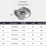 조경 컬러풀 색상 변환 링 LED 스테인리스 스틸 수중 분수 조명, 9W, 12W, 24W