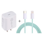 SDC-20W PD USB-C / Type-C Travel Charger + 1m 12W USB-C / Type-C to 8 Pin Data Cable Set,, EU Plug, US Plug