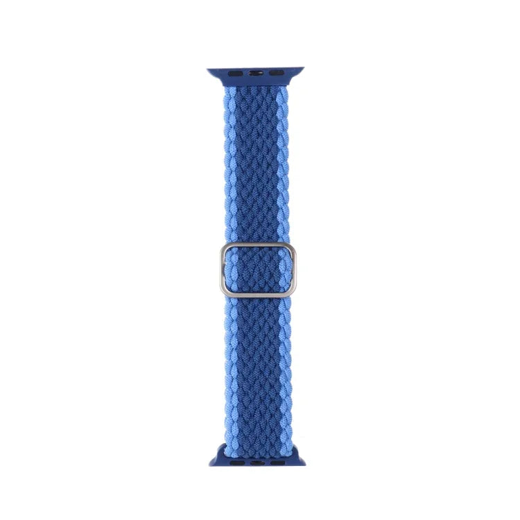 조절 가능한 줄무늬 나일론 직조 시계줄, 애플 워치 시리즈 7 41mm / 6&SE&5&4 40mm / 3&2&1 38mm용, 7 45mm / 6&SE&5&4 44mm / 3&2&1 42mm용