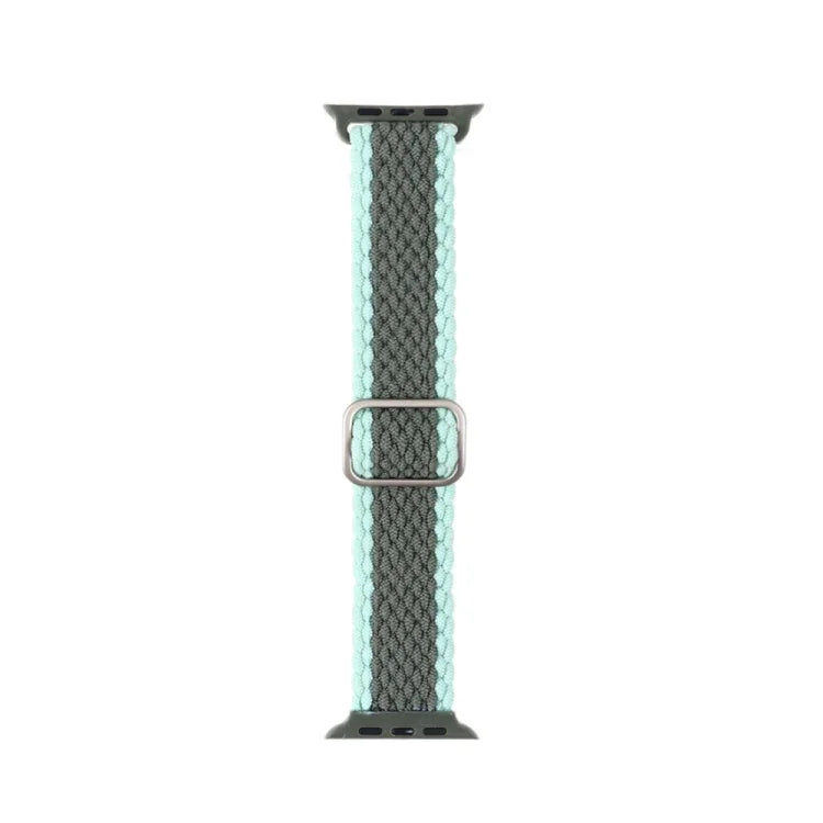 조절 가능한 줄무늬 나일론 직조 시계줄, 애플 워치 시리즈 7 41mm / 6&SE&5&4 40mm / 3&2&1 38mm용, 7 45mm / 6&SE&5&4 44mm / 3&2&1 42mm용