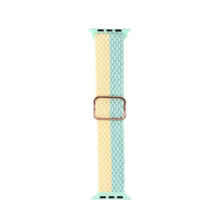 조절 가능한 줄무늬 나일론 직조 시계줄, 애플 워치 시리즈 7 41mm / 6&SE&5&4 40mm / 3&2&1 38mm용, 7 45mm / 6&SE&5&4 44mm / 3&2&1 42mm용